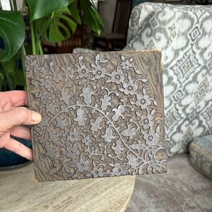 Vintage Floral Hand-carved Printing Plate